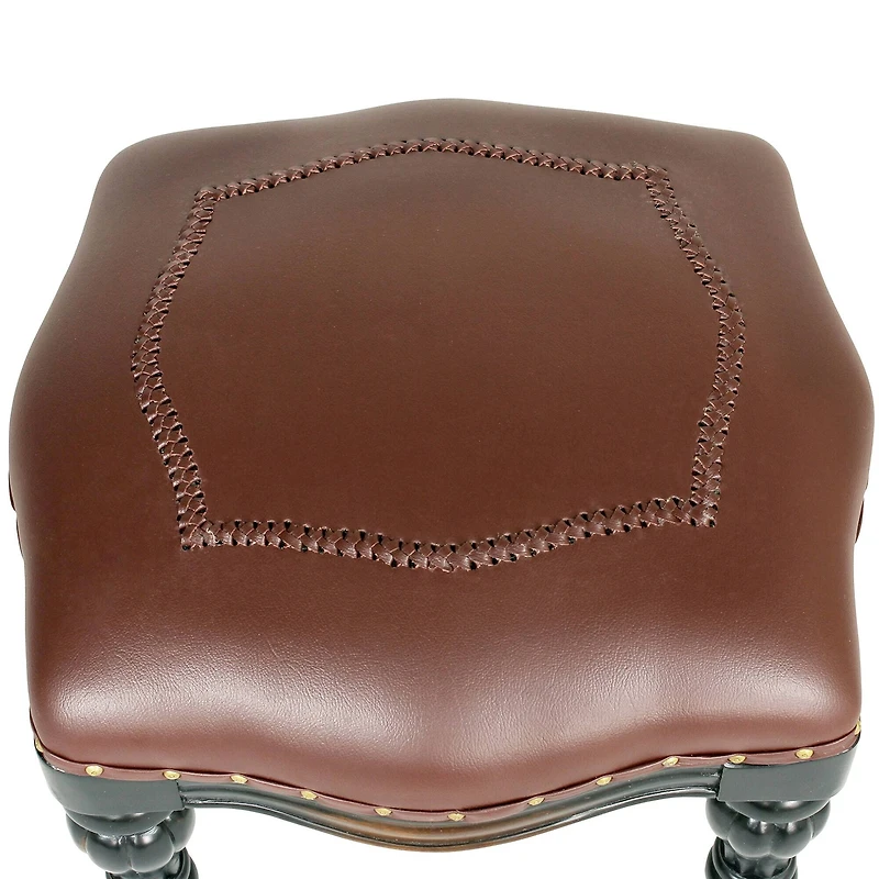 Design Toscano 15" Victorian Rococo Faux Leather Ottoman