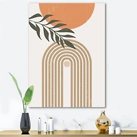 Designart - Abstract Sun Moon Leaves I