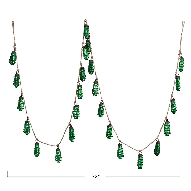Hello Honey® 6ft. Embossed Mercury Glass Tree Ornament Garland on Jute String