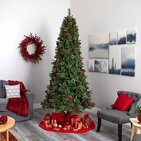 9ft. Pre-Lit Norway Mixed Pine Artificial Christmas Tree, Clear LED Lights