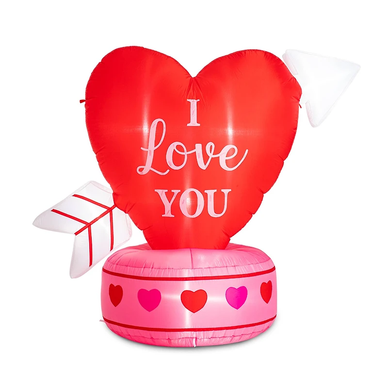 Glitzhome® 5ft. Lighted Valentine's Inflatable Heart Décor