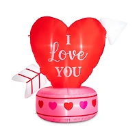 Glitzhome® 5ft. Lighted Valentine's Inflatable Heart Décor