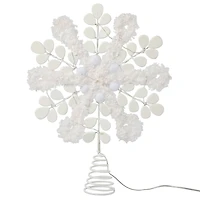 14" Wood & Fabric Snowflake Lighted Tree Topper by Ashland®