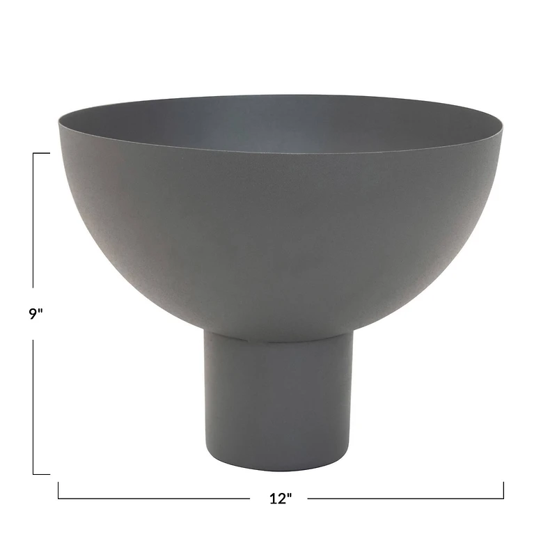 Hello Honey® 12" Gray Decorative Metal Footed Bowl