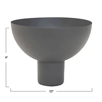 Hello Honey® 12" Gray Decorative Metal Footed Bowl