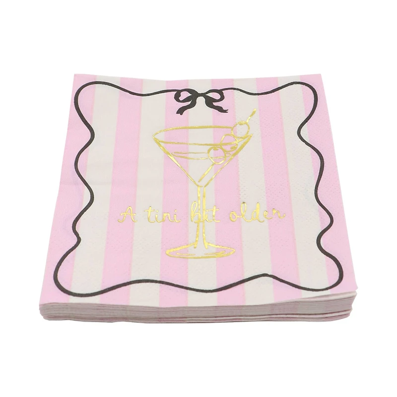 Pink Stripes Tini Bit Older Paper Beverage Napkins, 20ct. by Celebrate It™