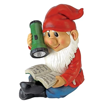 Design Toscano 9.5" Flashlight Freddie Solar Garden Gnome Statue