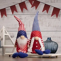 17.7" Sitting Patriotic Girl 4th of July Gnome