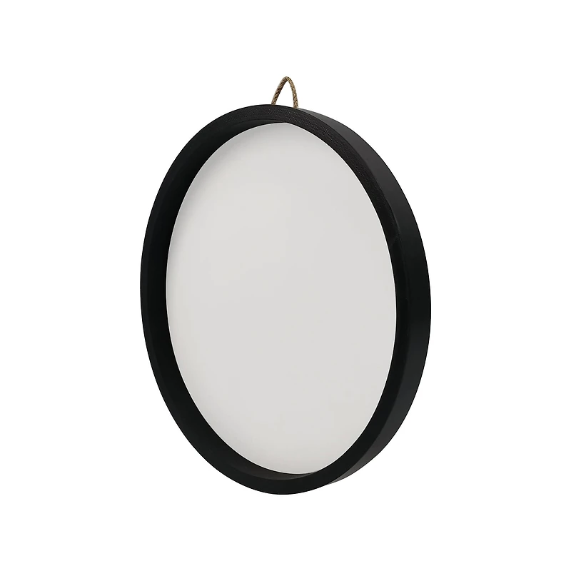 12" Round White Plaque with Black Frame by Make Market®