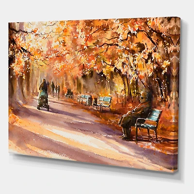Designart - Road In The Park In Sunny Autumn Day