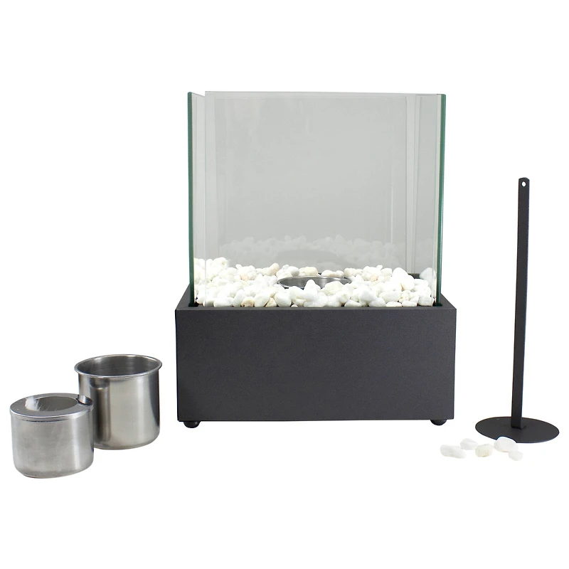 11.5" Bio Ethanol Ventless Portable Tabletop Fireplace with Flame Guard