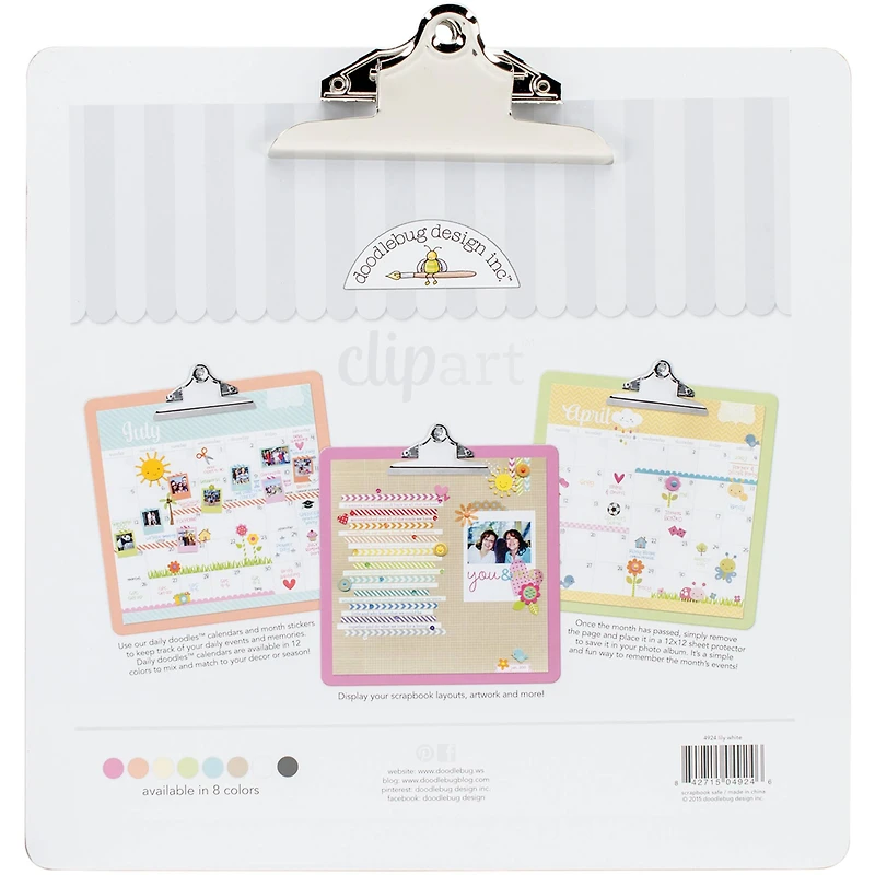 Doodlebug Design Inc.™ Clipart Lily White Monochromatic Clipboard