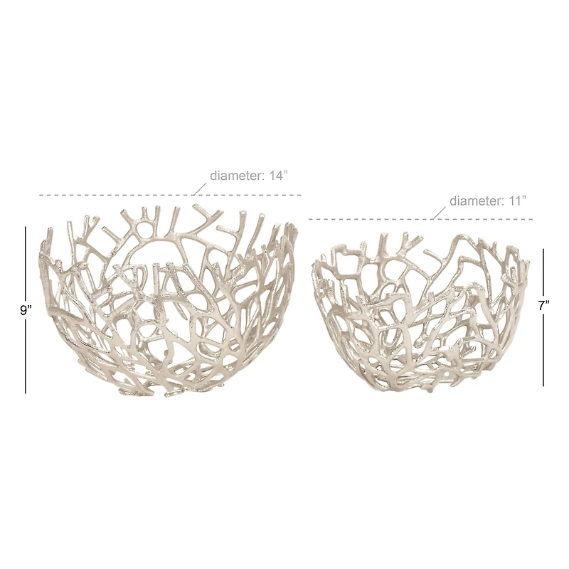 Aluminum Coastal Decorative Bowl Set