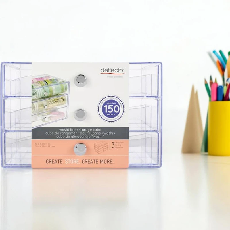 Deflecto® Clear Washi Tape Storage Cube
