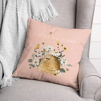 Honey Bee Hive Throw Pillow