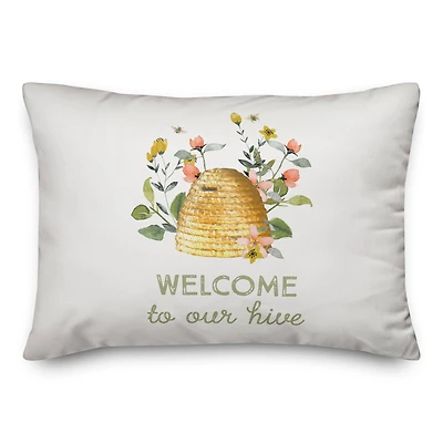 Welcome To Our Hive 14" x 20" Throw Pillow