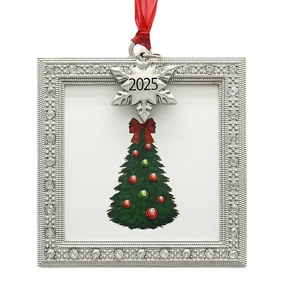 2.5" x 2.5" Silver Square Jeweled 2025 Ornament Frame by Studio Décor®