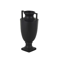 22" Black Ceramic Sleek Amphora Vase