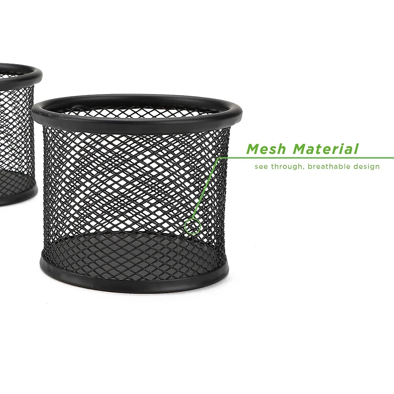 Mind Reader 3 Pack Black Mesh Paper Clip Holder