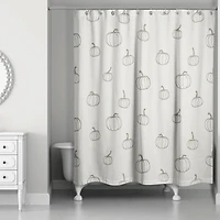 Gray Mini Pumpkin Shower Curtain