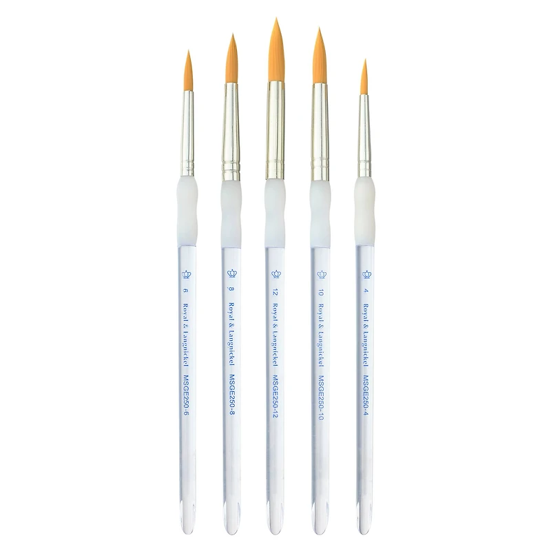 Soft-Grip® Gold Taklon Round 5 Piece Brush Set