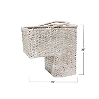 Hello Honey® 16" Woven & Whitewashed Rope Stair Basket with Handles