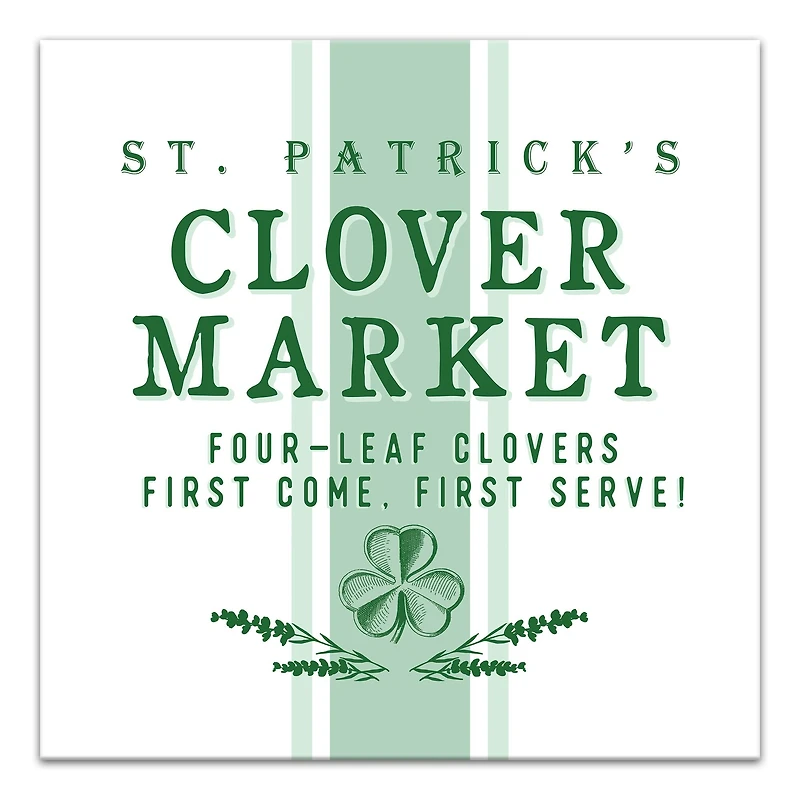 St. Patrick's Clover Market Canvas Wall Art
