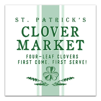 St. Patrick's Clover Market Canvas Wall Art