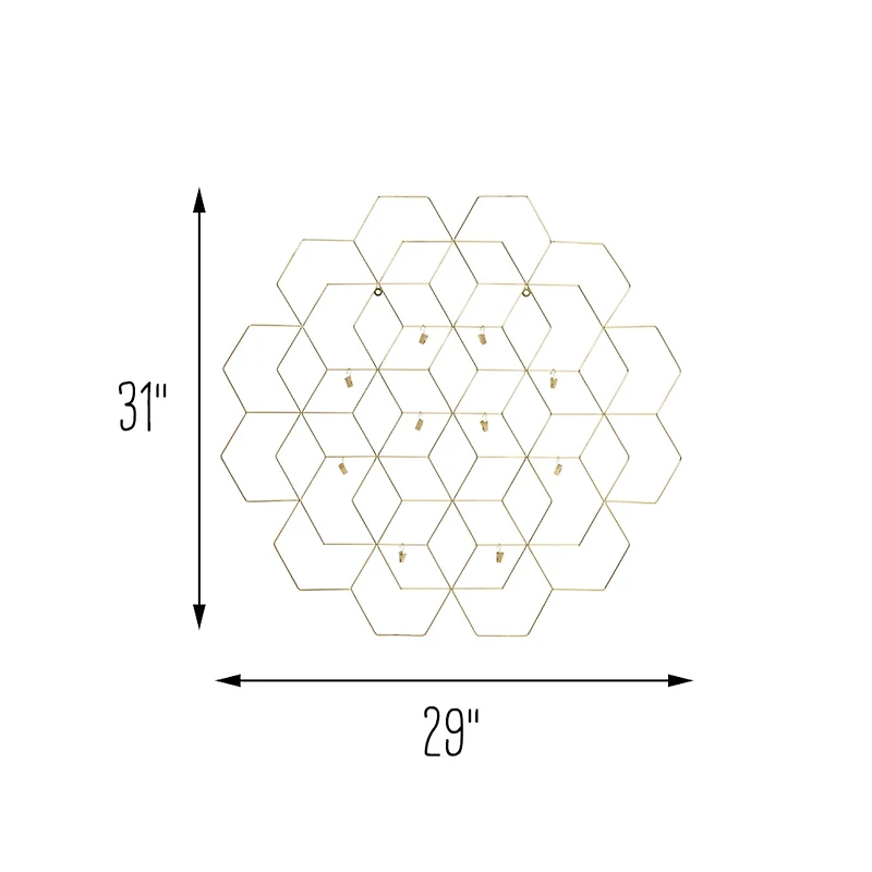 Honey Can Do Gold Hanging Photo Display Holder with Clips