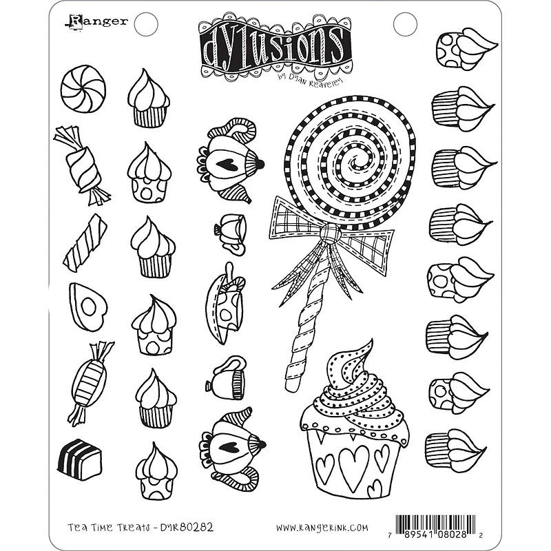 Dyan Reaveley's Dylusions Tea Time Treats Cling Stamps