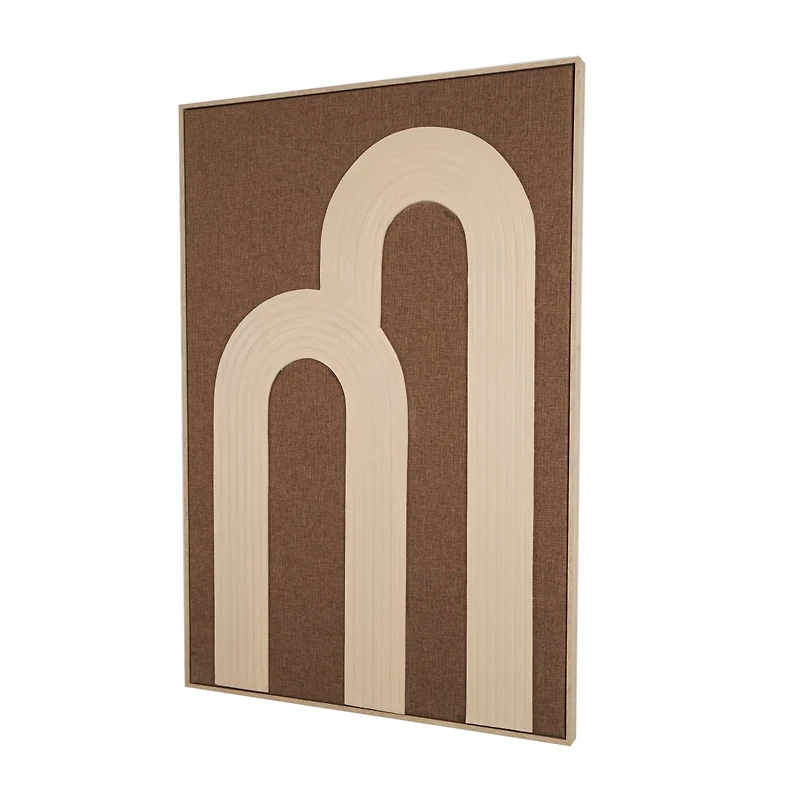 Brown Polyester Tan Ribbed Arches Abstract with Overlapping Home Wall Décor