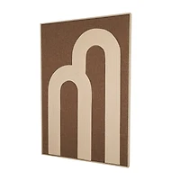 Brown Polyester Tan Ribbed Arches Abstract with Overlapping Home Wall Décor