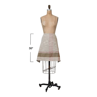 Hello Honey® Woven Cotton and Linen Half Apron with Pocket