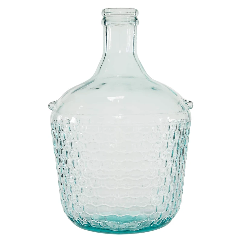 17" Blue Glass Farmhouse Vase