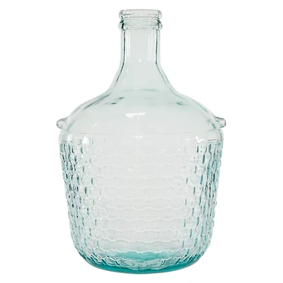 17" Blue Glass Farmhouse Vase