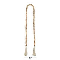 Light Brown Wood Bohemian Garland, 87" x 1" x 1"