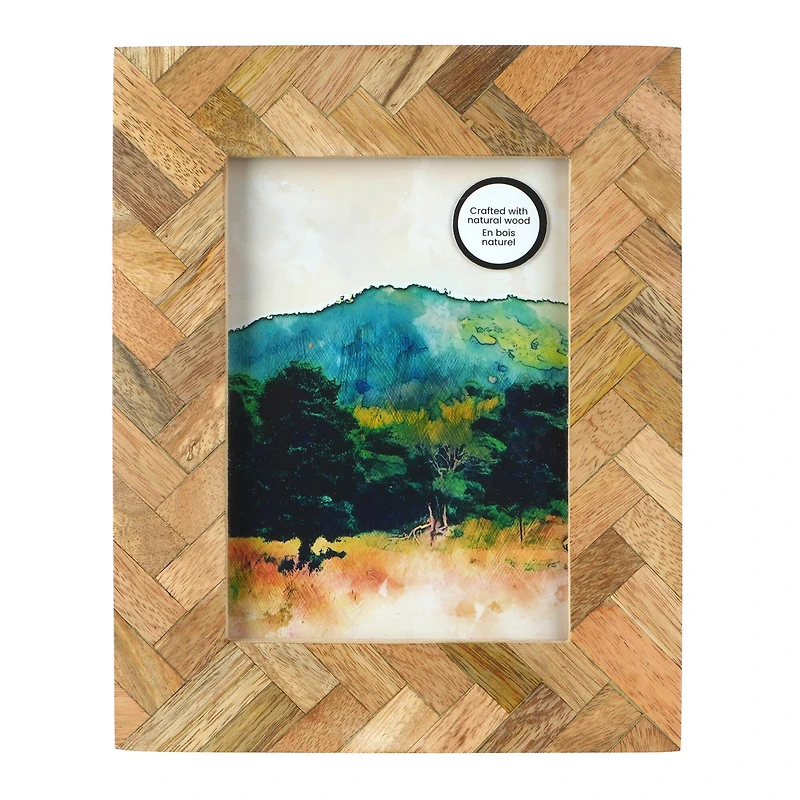 5" x 7" Natural Herringbone Wood Tabletop Frame, Atelier by Studio Décor®
