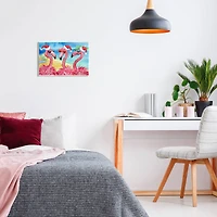 Stupell Industries Holiday Lights Flamingos Beach Wall Plaque Art