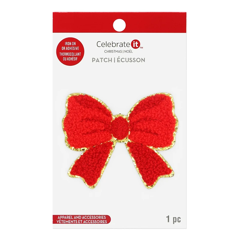 Red Bow Iron-On & Adhesive Patch by Celebrate It™