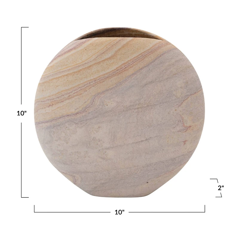Hello Honey® 10" Contemporary Sandstone Flower Vase