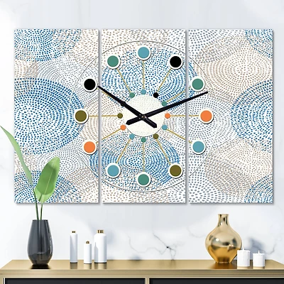 Designart Abstract Retro Design I Oversized Mid-Century Modern Multipanel Wall Clock