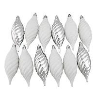 125ct. Winter White & Silver Shatterproof 4-Finish Christmas Ornaments