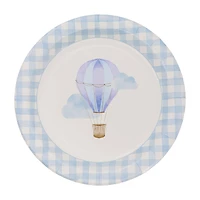 9" Blue Hot Air Balloon & Gingham Dinner Plates, 10ct. by Celebrate It™