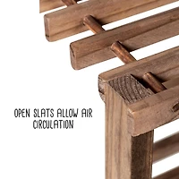 Honey Can Do Espresso 2-Tier Wood Shoe Rack