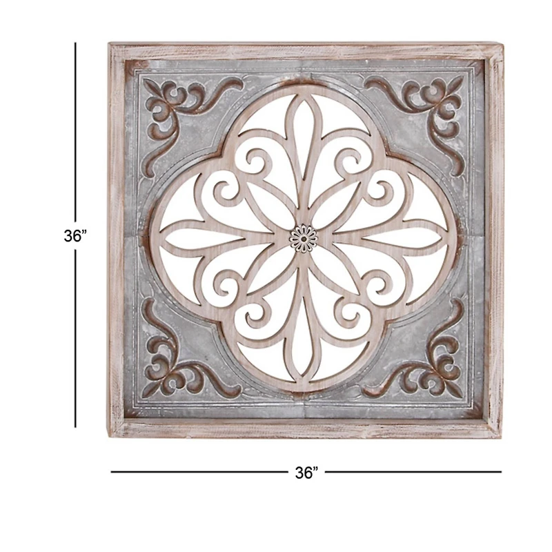 Gray Wood & Metal Farmhouse Wall Decoration