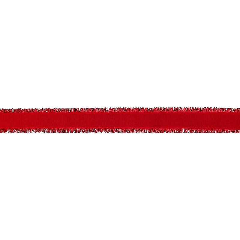 2.5" x 20ft. Red Tinsel Edges Wired Ribbon by Celebrate It®