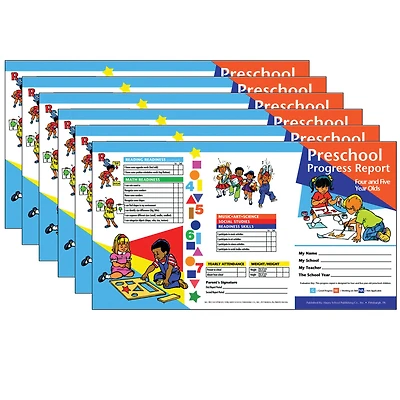 Hayes Preschool Progress Report Cards, 6 Packs of 10