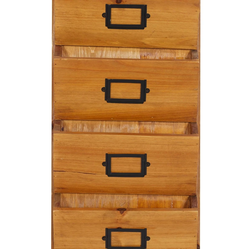 36" Brown Wood Traditional Magazine Rack Holder