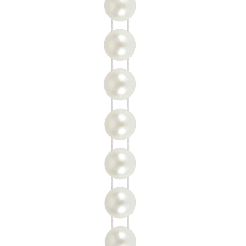 10mm Round Flatback Plastic Pearl Bead Garland