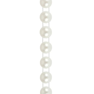 10mm Round Flatback Plastic Pearl Bead Garland
